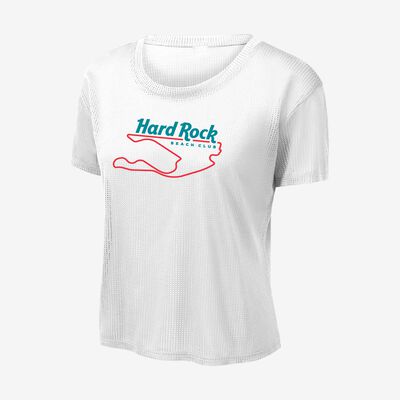 Hard Rock Stadium Beach Club Tech Tee in White Hard Rock Stadium Beach Club Tech Tee in White