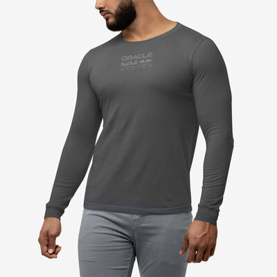 Adult Fit Oracle Red Bull Racing Longsleeve Performance Tee in Charcoal Grey Adult Fit Oracle Red Bull Racing Longsleeve Performance Tee in Charcoal Grey