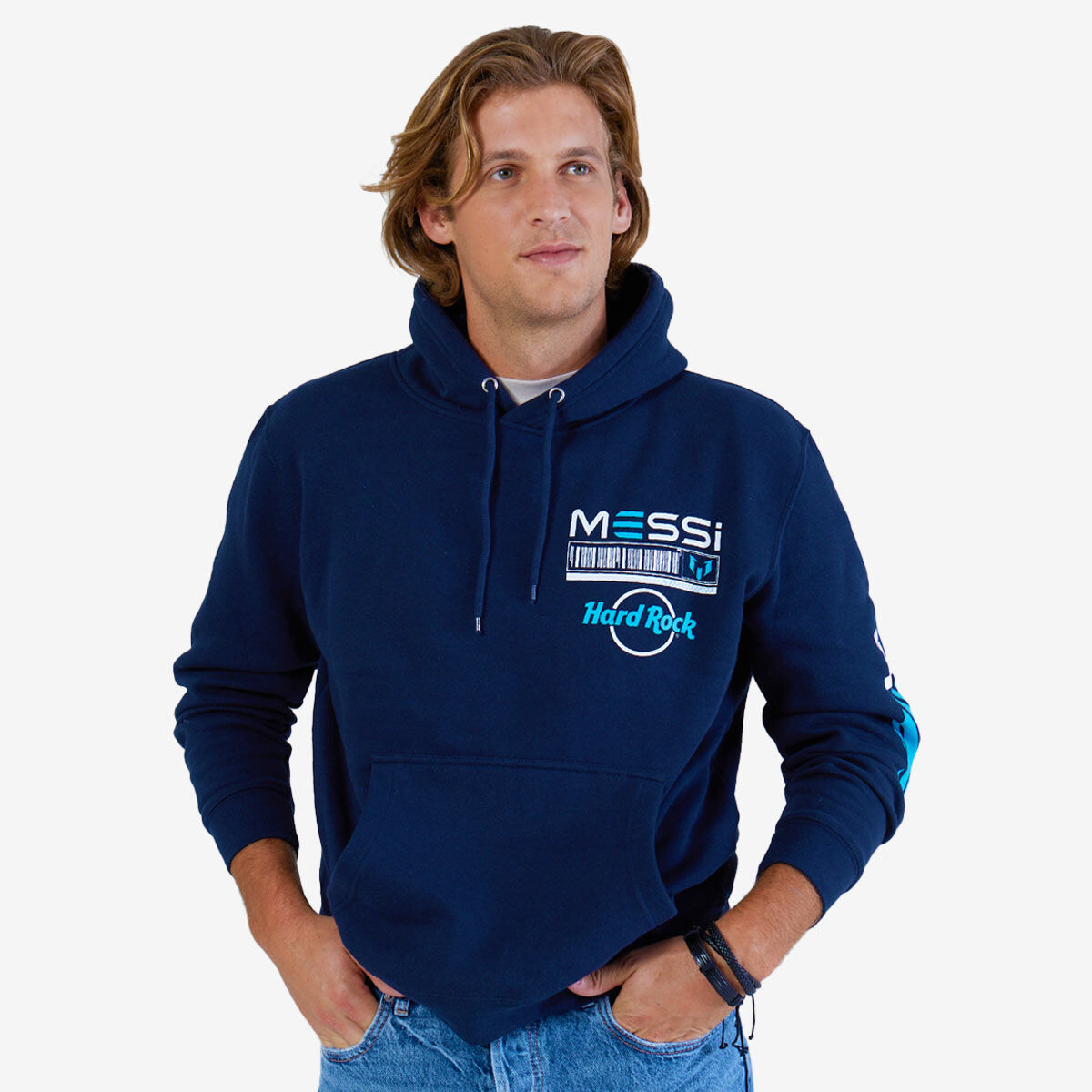 Adult Fit Messi Live Greatness Hoodie in Navy | Online Rock Shop