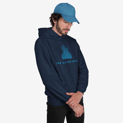 Guitar Hotel Pullover Hoodie in Navy Guitar Hotel Pullover Hoodie in Navy