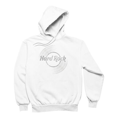 Vinyl Logo Unisex Hoodie in White Vinyl Logo Unisex Hoodie in White