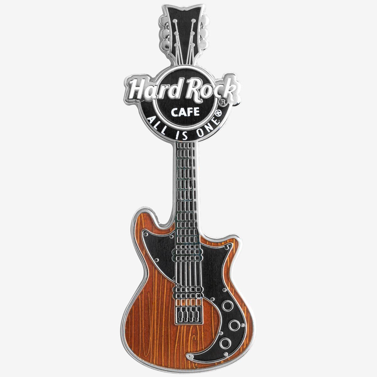 Brand Core Woodgrain Retro Guitar Pin