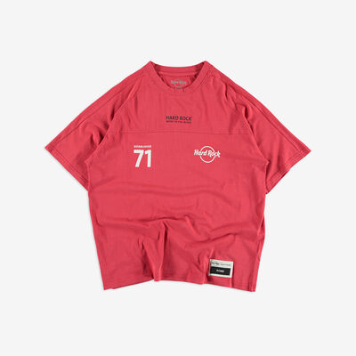 Gradient Logo Panel Tee in Red