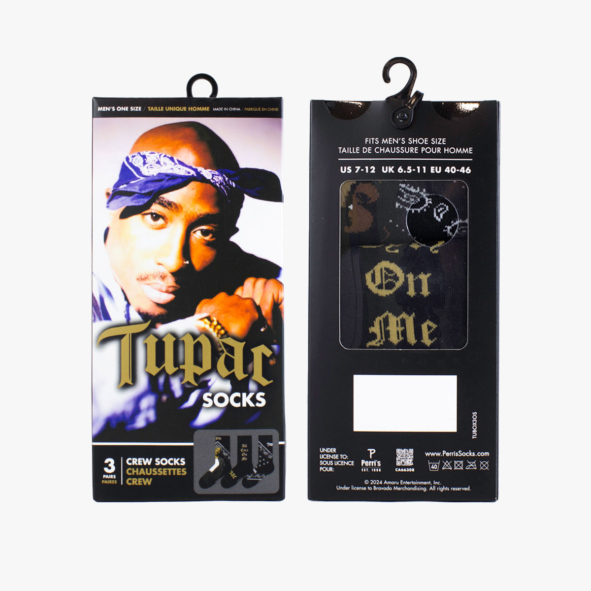 Tupac 3 Pack Socks | Online Rock Shop