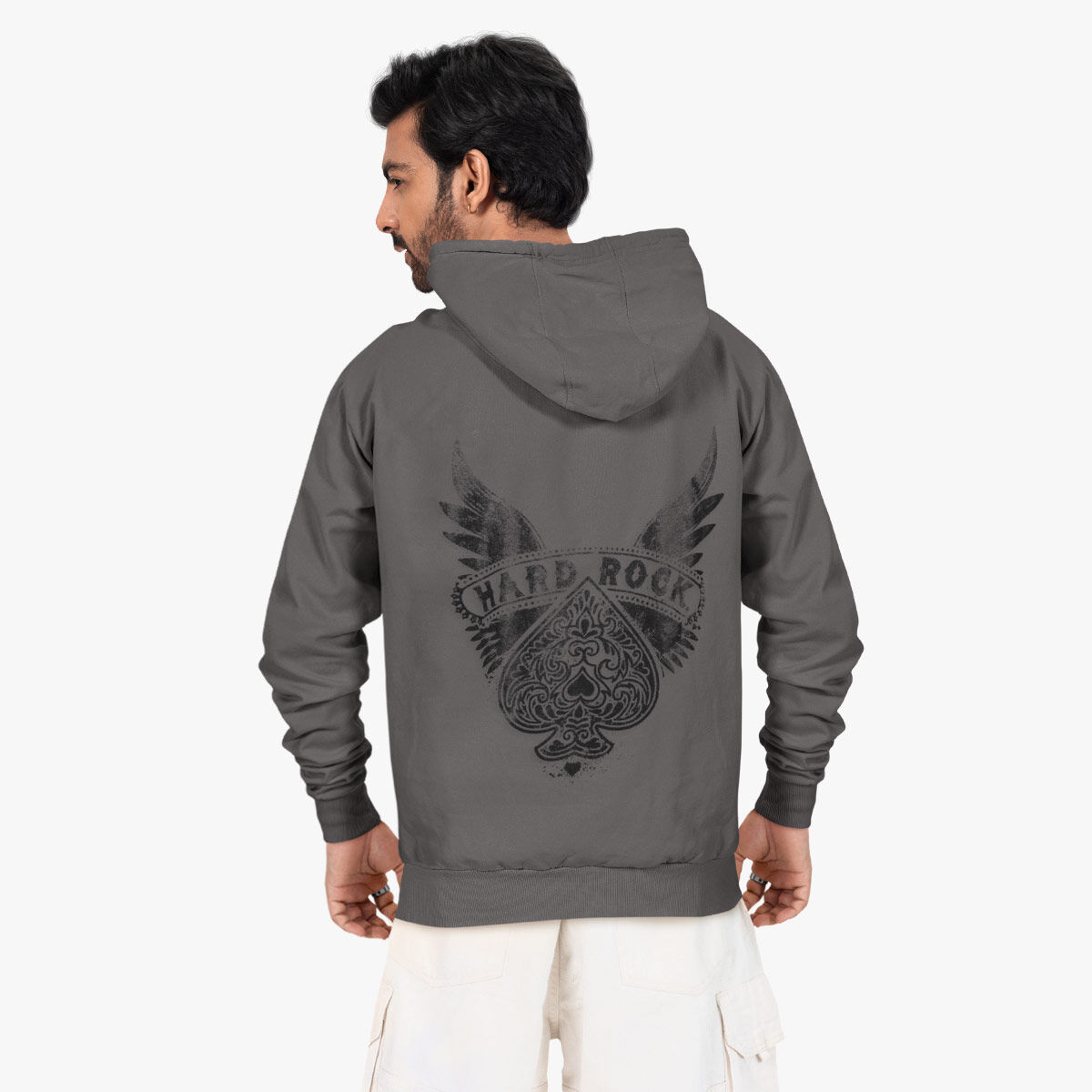 Spade Wings Hoodie Grey | Online Rock Shop