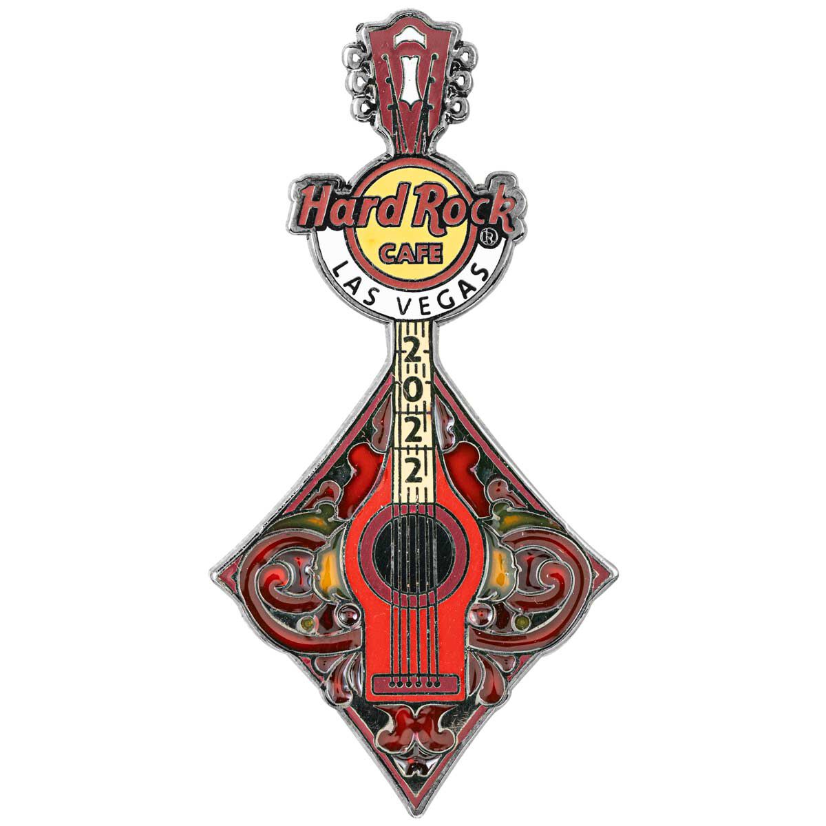 Las Vegas Prototype Stained Glass Diamond Guitar Pin | Online Rock