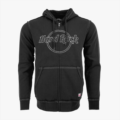 Adult Fit Logo Embroidery Zip Hoodie in Black Adult Fit Logo Embroidery Zip Hoodie in Black