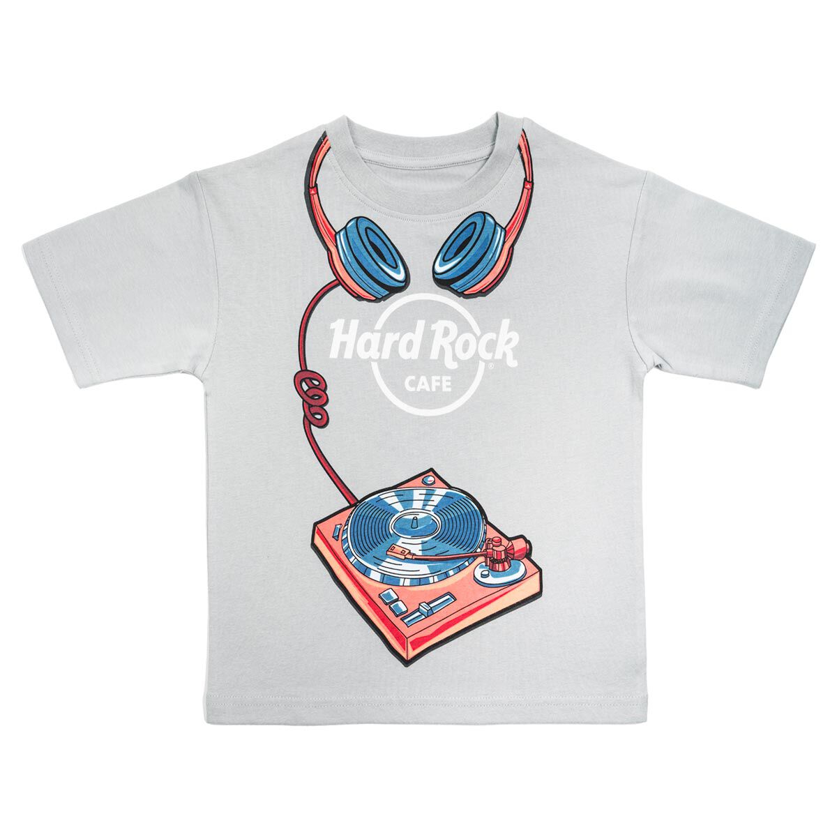 Rock Kids Headphones Logo Tee in Gray