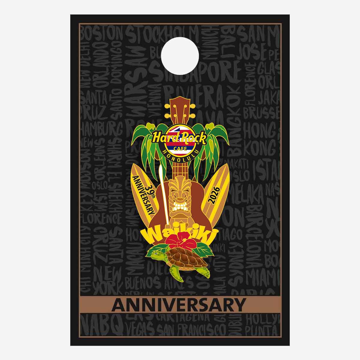 Hard Rock CAFE Honolulu  ピンバッチ 限定品 Hard Rock Cafe Honolulu 39th Anniversary Limited Edition Pin