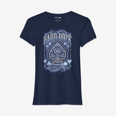 Casino Metallic Spade Women's Navy Tee Casino Metallic Spade Women's Navy Tee