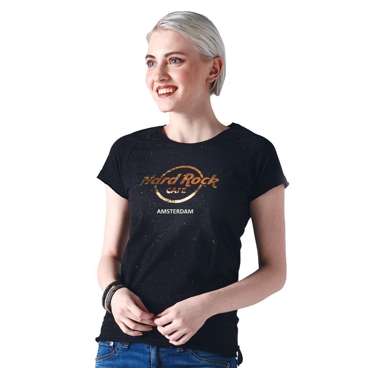 Women's Gold Thread and Foil Logo Tee