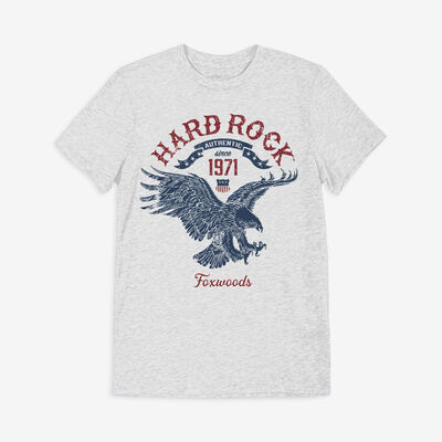 Americana Adult Fit Grey Tee with Flying Eagle Logo Motif Americana Adult Fit Grey Tee with Flying Eagle Logo Motif