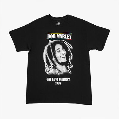 Bob Marley Adult Fit 1978 World Tour Tee Black Bob Marley Adult Fit 1978 World Tour Tee Black