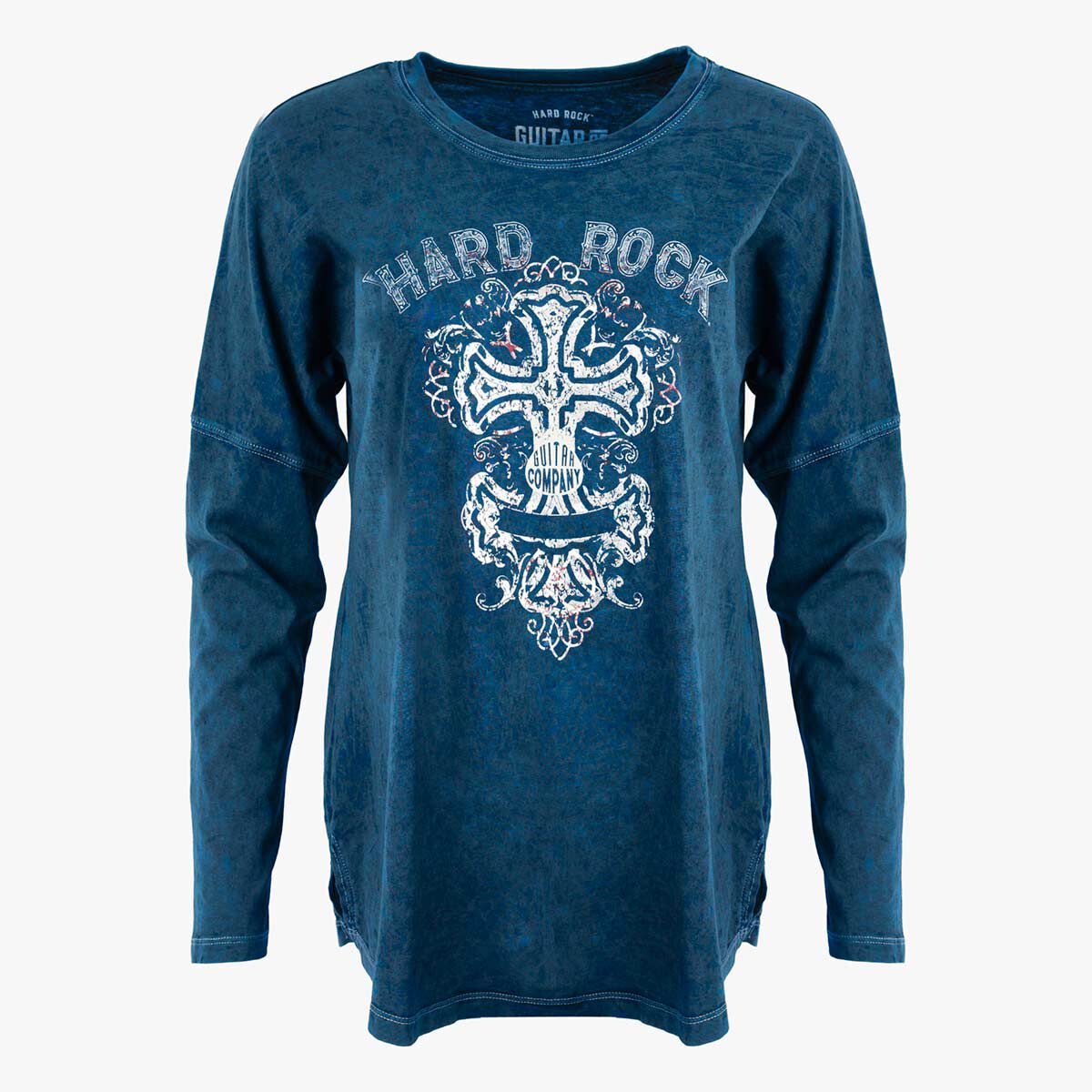 Guitar Company Slim Fit Dropshoulder Longsleeve Tee in Navy