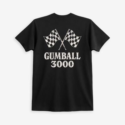 Gumball 2026 Checkered Flag Crew Tee in Black