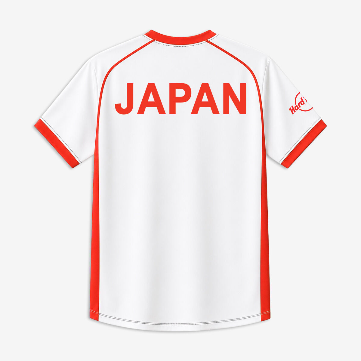 Hard Rock Japan Soccer V-Neck Tee in White | Online Rock Shop