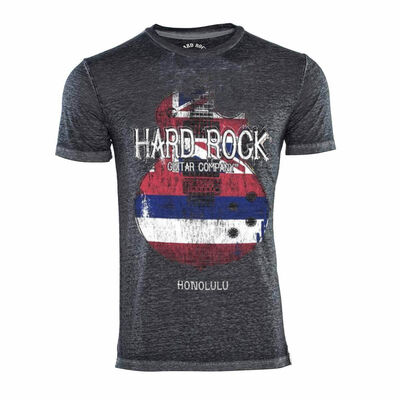 Men's Burnout Flag Guitar Graphic Tee Men's Burnout Flag Guitar Graphic Tee