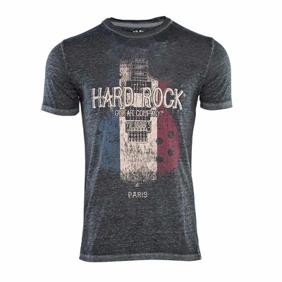 Men's Burnout Flag Guitar Graphic Tee Men's Burnout Flag Guitar Graphic Tee