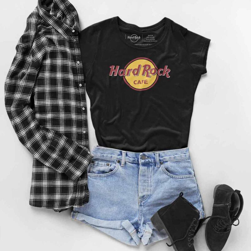 Women's Black Classic Logo Tee image number 6