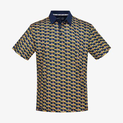 The Beatles Yellow Submarine Dry Fit Polo in Navy The Beatles Yellow Submarine Dry Fit Polo in Navy