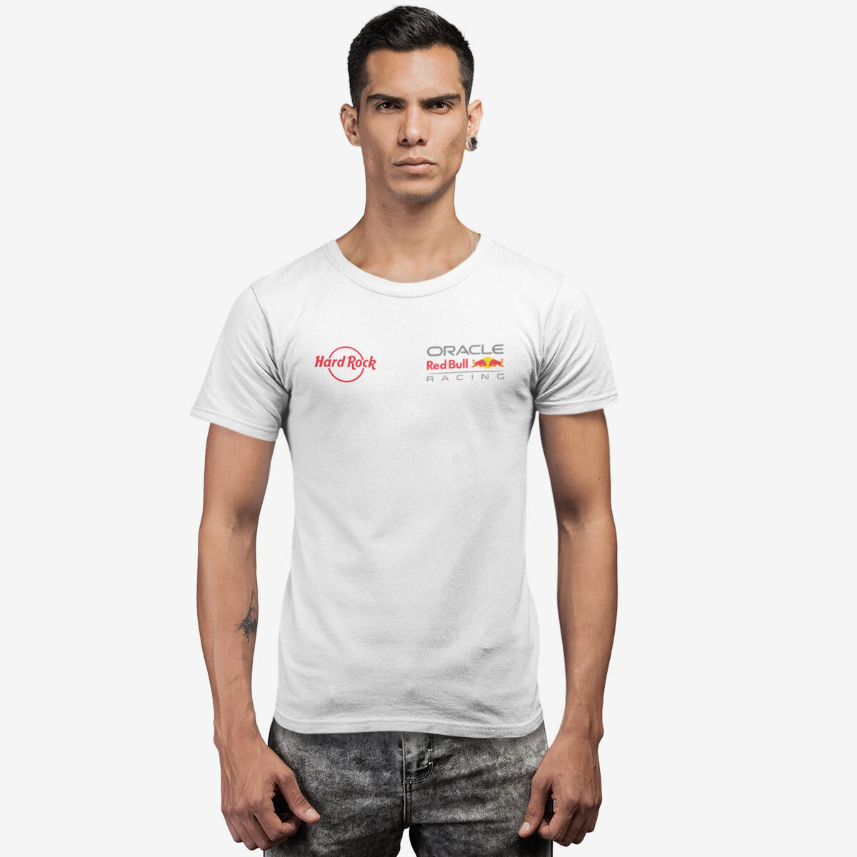 Red bull top white t shirt