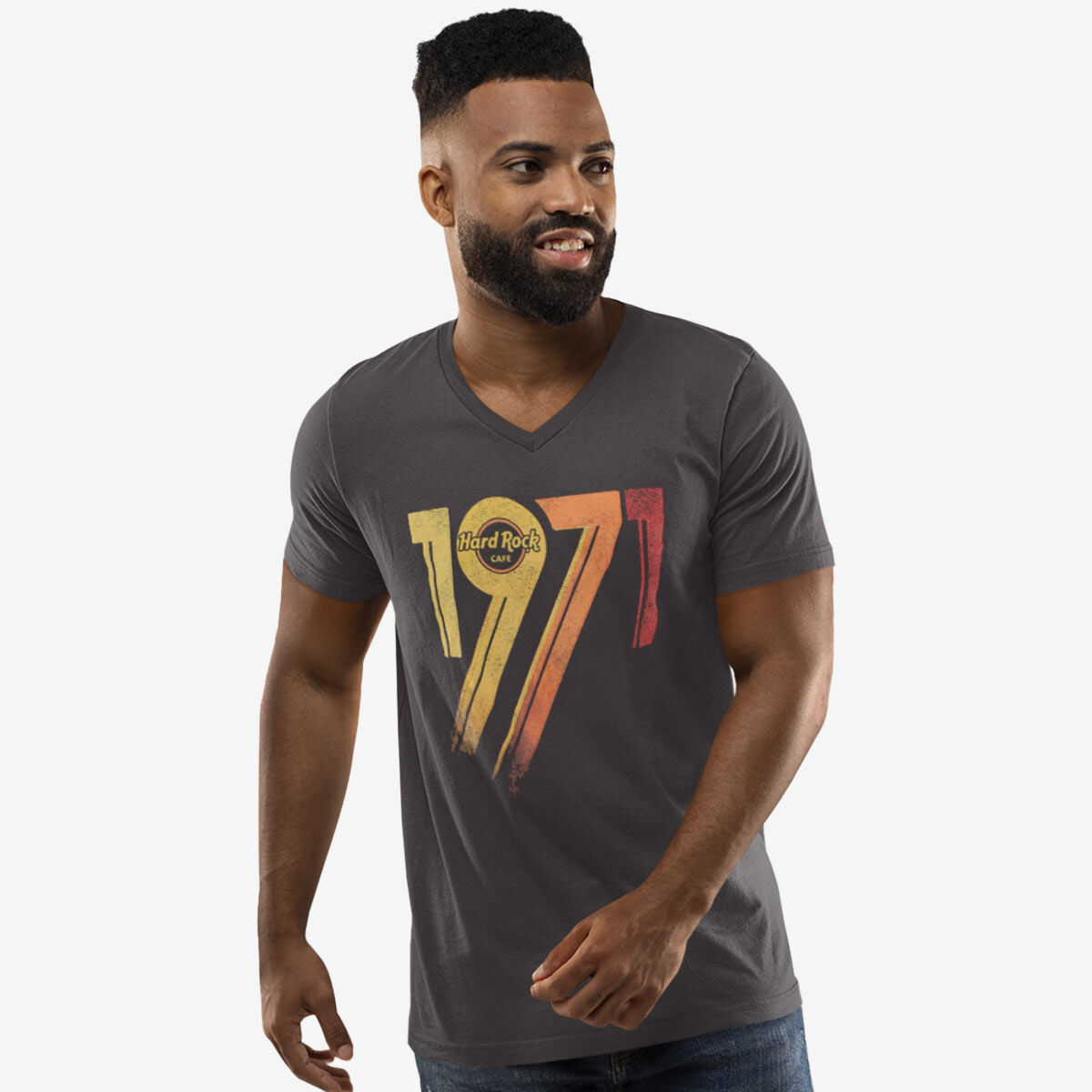 Men s Heritage 1971 Logo V Neck Tee Online Rock Shop