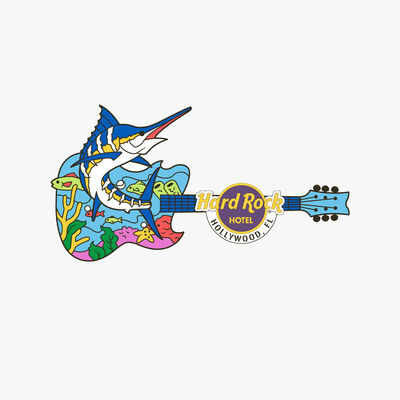 Collectible Hollywood, FL Marlin Guitar Pin