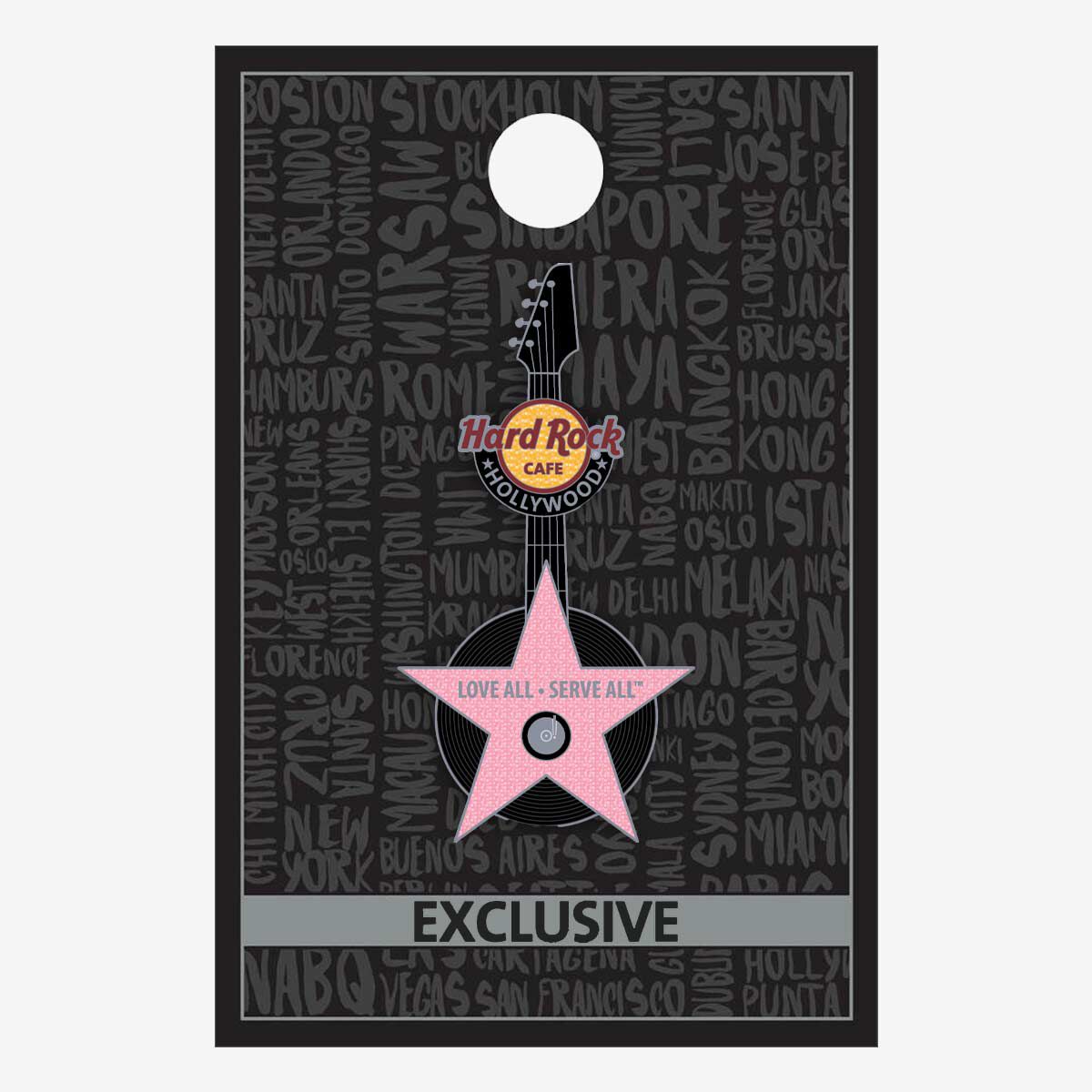 Hollywood Pink Star Guitar Pin | Online Rock Shop