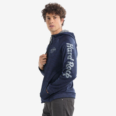 Adult Fit Hard Rock BET Performance Zip Hoodie in Navy Blue Adult Fit Hard Rock BET Performance Zip Hoodie in Navy Blue