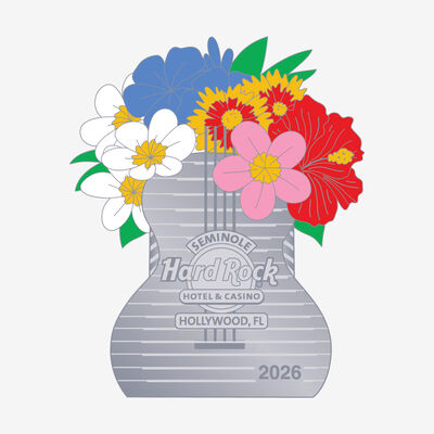 Limited Edition Hollywood, FL Floral Guitar 2026 Pin