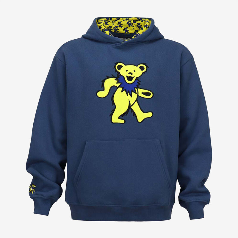 Navy Grateful Dead Hoodie with Yellow Bear Exclusive Design