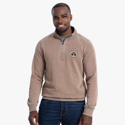 Cross Guitars Vintage Quarter-Zip Jacket in Walnut Heather Cross Guitars Vintage Quarter-Zip Jacket in Walnut Heather