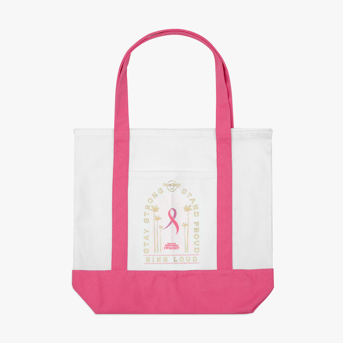 Hard Rock Pinktober 2025 Tote Bag in White | Online Rock Shop