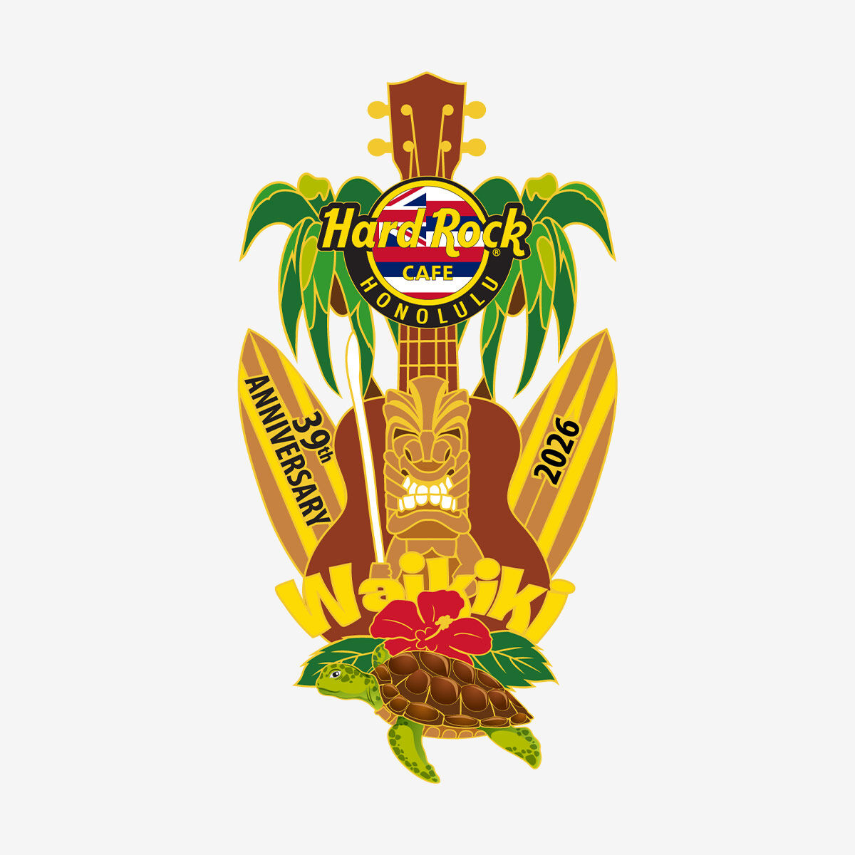 Hard Rock Cafe Honolulu 39th Anniversary Limited Edition Pin