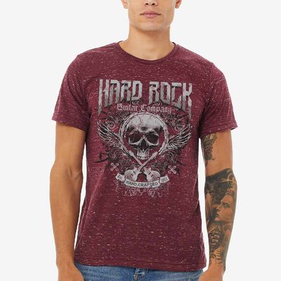 Guitar Company Relaxed Fit Skull Tee in Marbled Maroon Guitar Company Relaxed Fit Skull Tee in Marbled Maroon