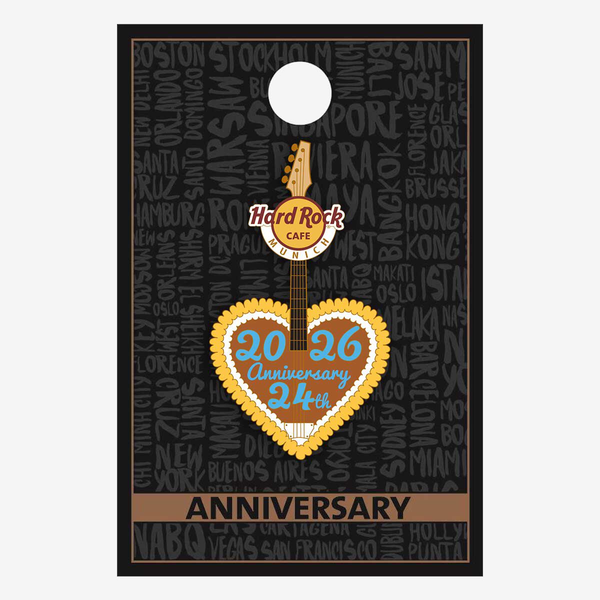 Hard Rock Munich Lebkuchen Anniversary Guitar 2026 Collectible Pin