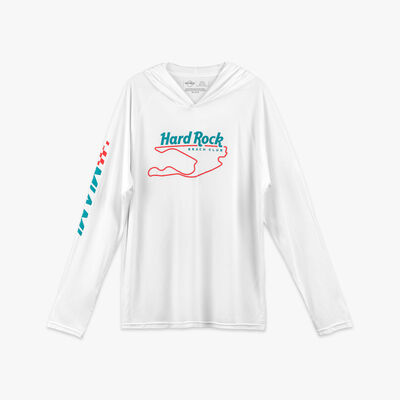 Hard Rock Stadium Beach Club Performance Hoodie in White Hard Rock Stadium Beach Club Performance Hoodie in White