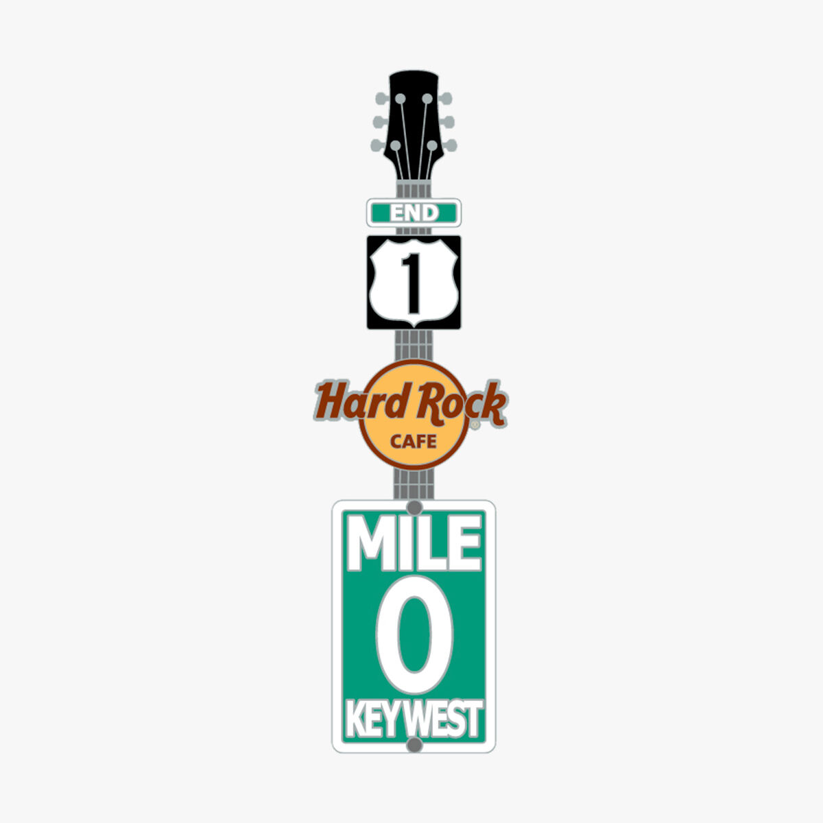 Key West 0 Mile Guitar Pin | Online Rock Shop