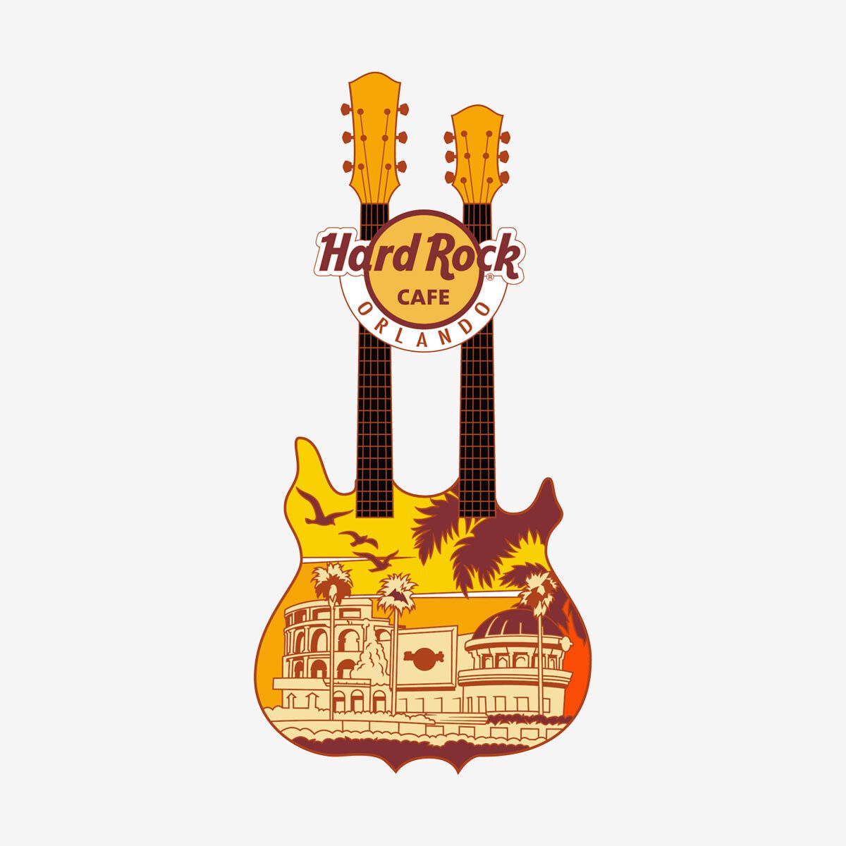 ギター Malasaga Orlando Orlando Facade Doubleneck Guitar Pin | Online Rock Shop