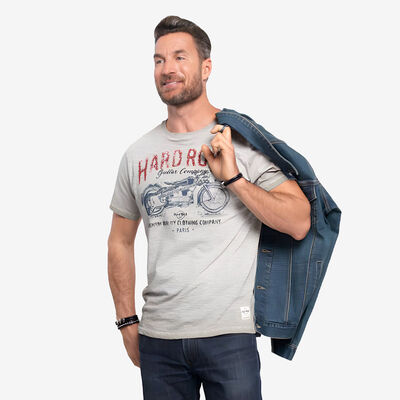 Men's Pigment Wash Motorcycle Graphic Tee Men's Pigment Wash Motorcycle Graphic Tee