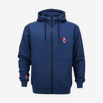 Grateful Dead Stealie Skull Zip-Up Hoodie in Navy Grateful Dead Stealie Skull Zip-Up Hoodie in Navy