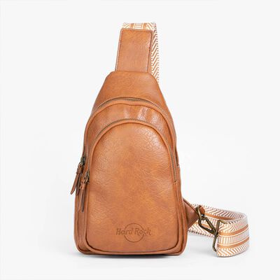 Guitar Strap Crossbody Sling Bag in Cognac Guitar Strap Crossbody Sling Bag in Cognac