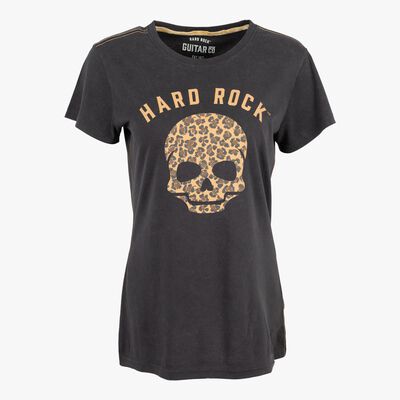 Guitar Company Ladies Fit Leopard Skull Tee in Black Guitar Company Ladies Fit Leopard Skull Tee in Black