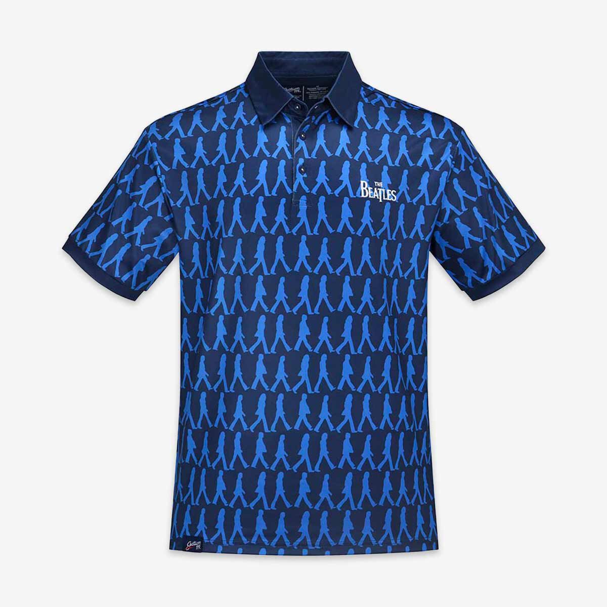 The Beatles Abbey Road Dry Fit Polo In Navy | Online Rock Shop