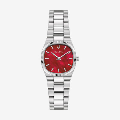 Bulova Ladies Super Seville Mini Timepiece with Red Mother-of-Pearl Dial