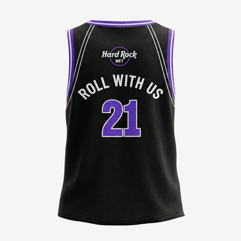 Bet Basketball Jersey in Black and Purple image number 2