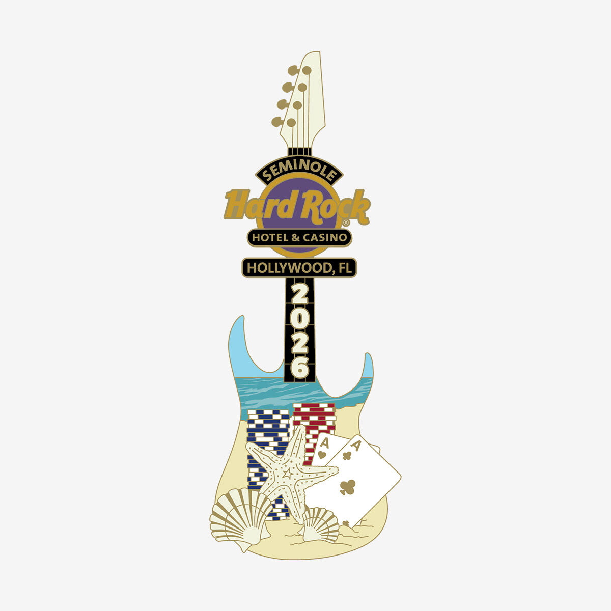 ☆新品☆Hard Rock Cafe Florence ピンバッジ 2026 Hard Rock Hollywood FL Beach Chips Limited Edition 2026 Pin