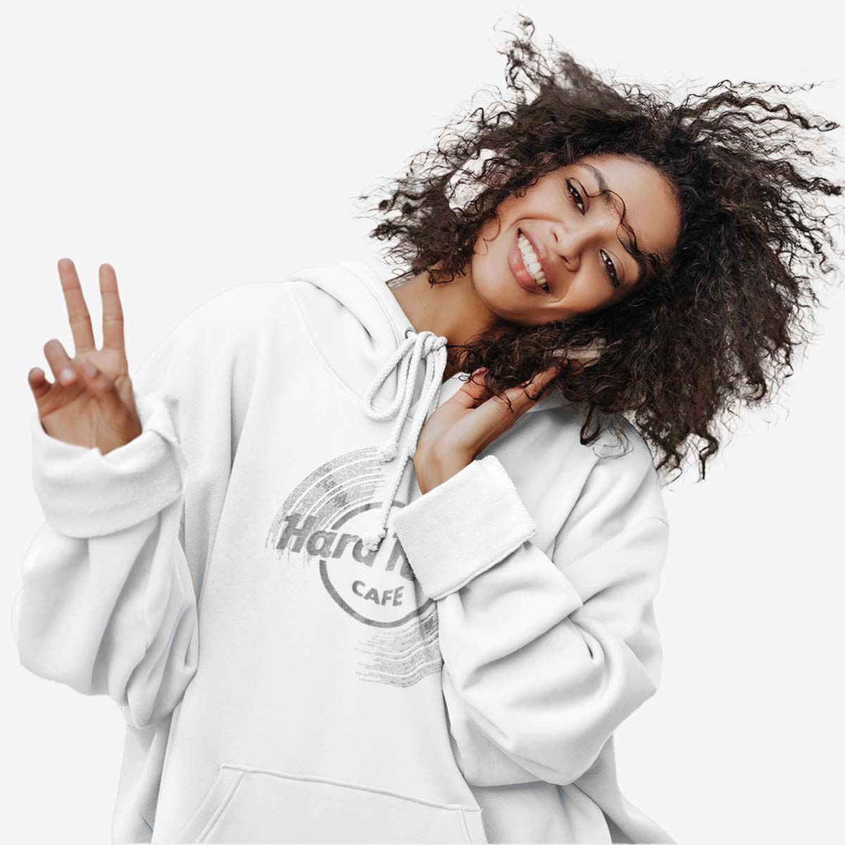 Vinyl Logo Unisex Hoodie in White | Online Rock Shop