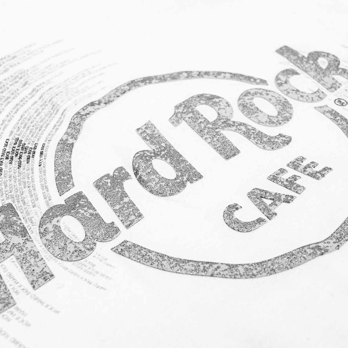 Hard Rock Vinyl Logo Unisex Hoodie in White