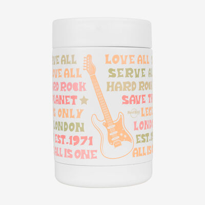 Festival Motto Print Koozie in White Festival Motto Print Koozie in White